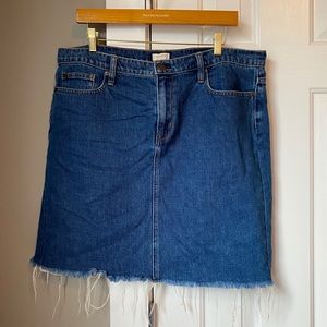 J CREW RAW HEM DENIM SKIRT